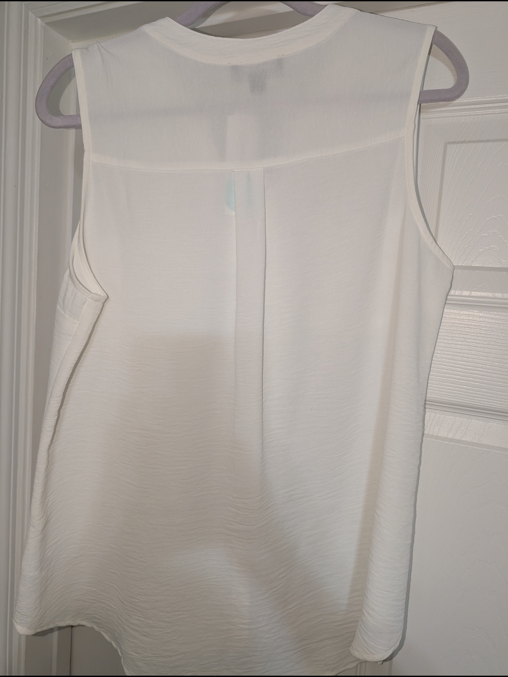 Sleeveless Button-Front White Blouse - Picture 2 of 3